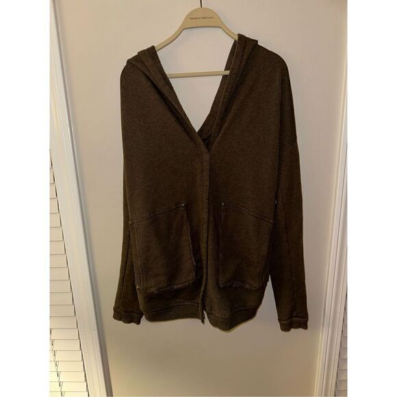 Aritzia Wilfred Free Womens Small khaki Rousseau Oversize Zip Up Sweater Jacket - Picture 1 of 5